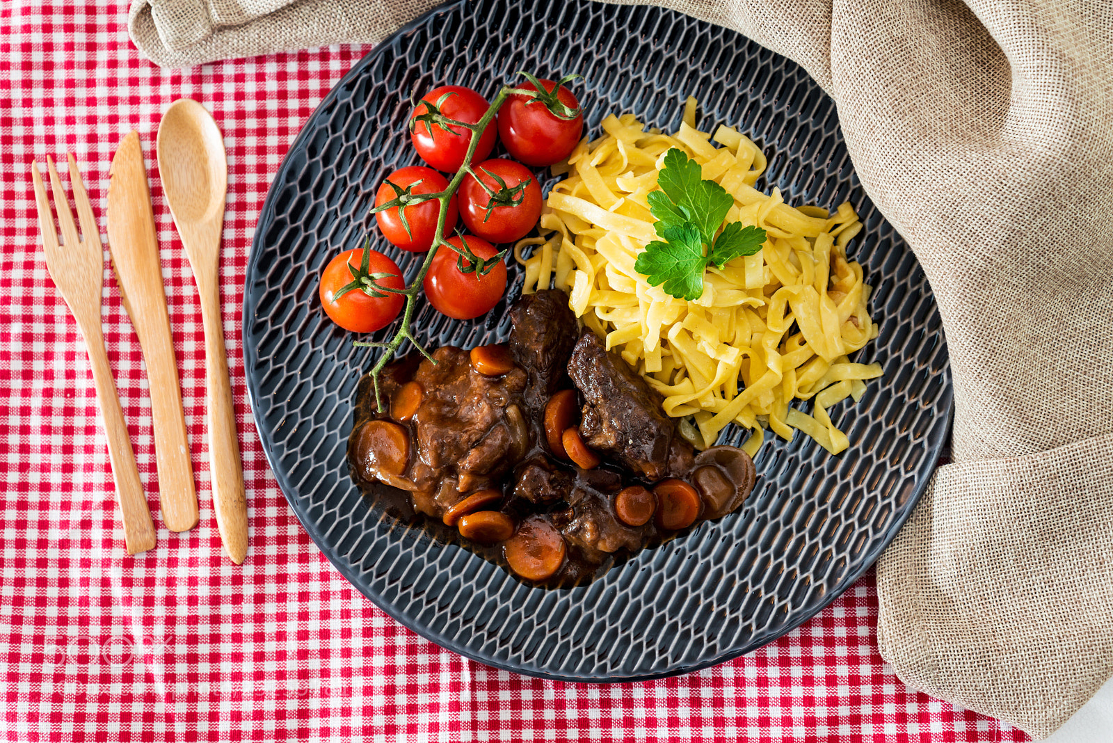 Nikon D800 sample photo. Home made beef bourguignon photography