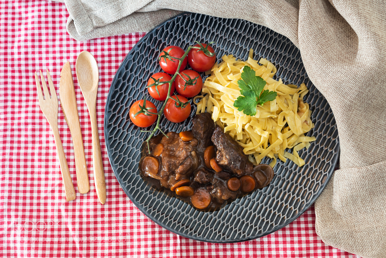 Nikon D800 sample photo. Home made beef bourguignon photography