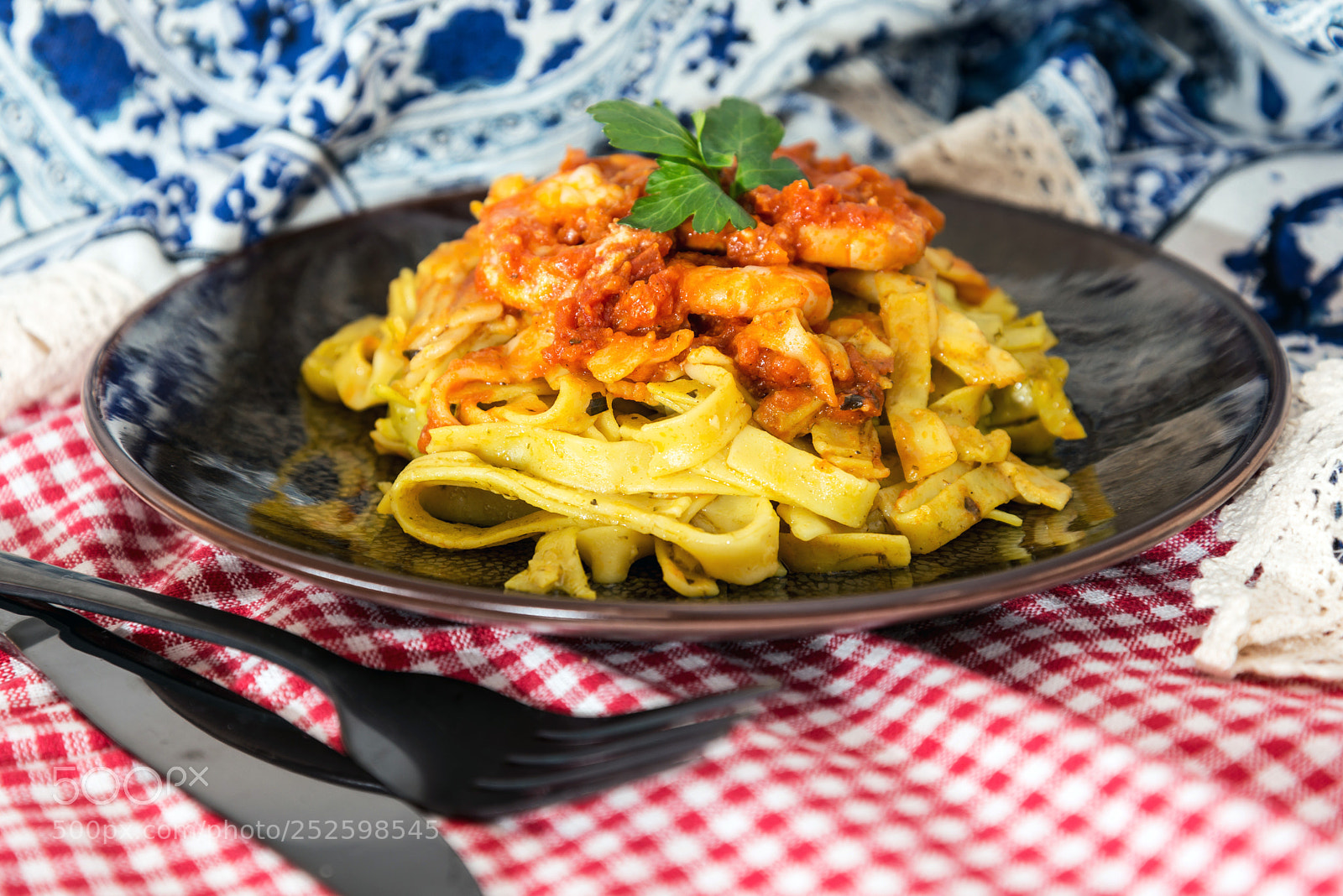Nikon D800 sample photo. Pasta with shrimp dinner photography