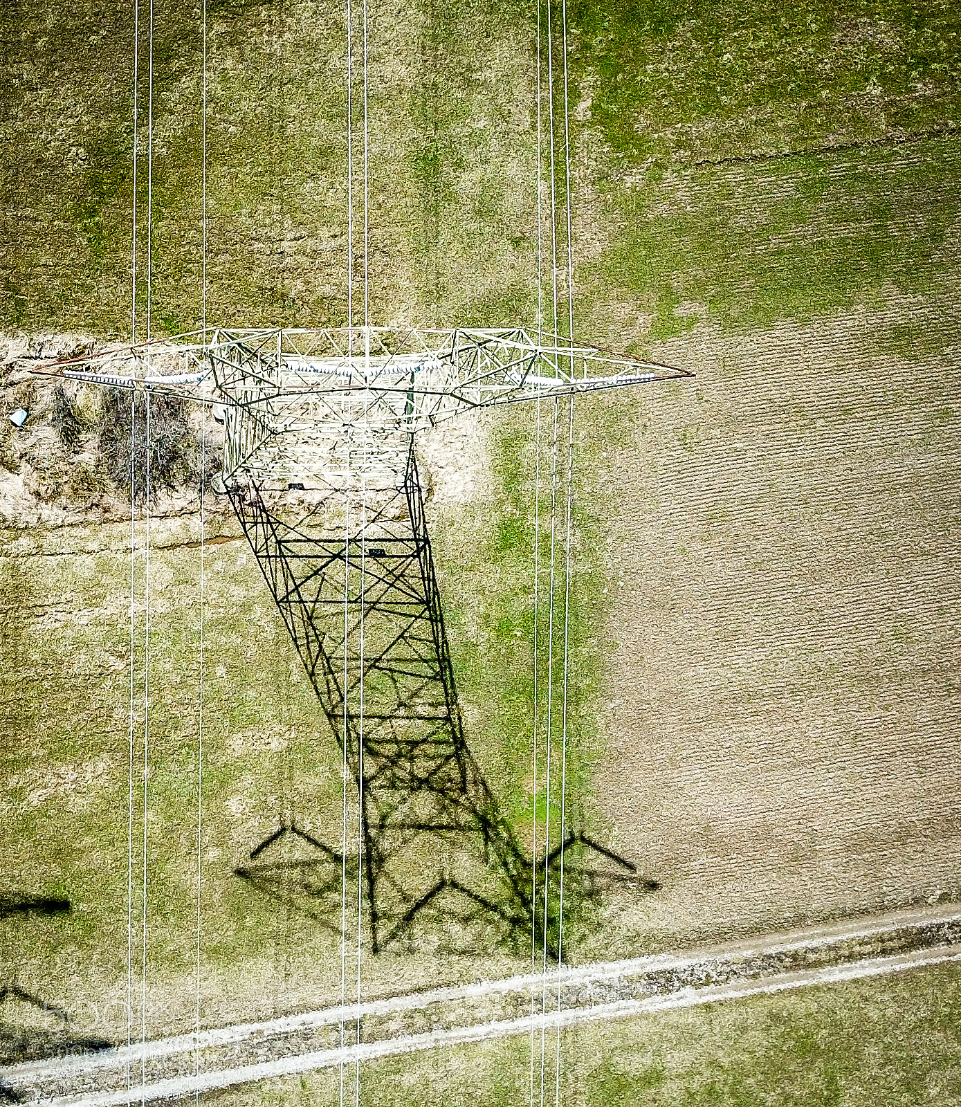 DJI FC220 sample photo. Electric tower with wires photography
