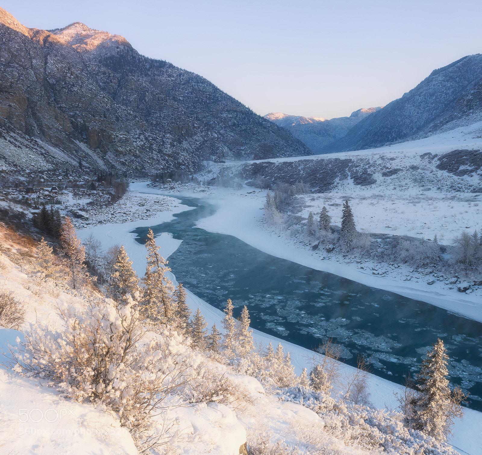 Olympus OM-D E-M1 sample photo. ...morning katun river... photography