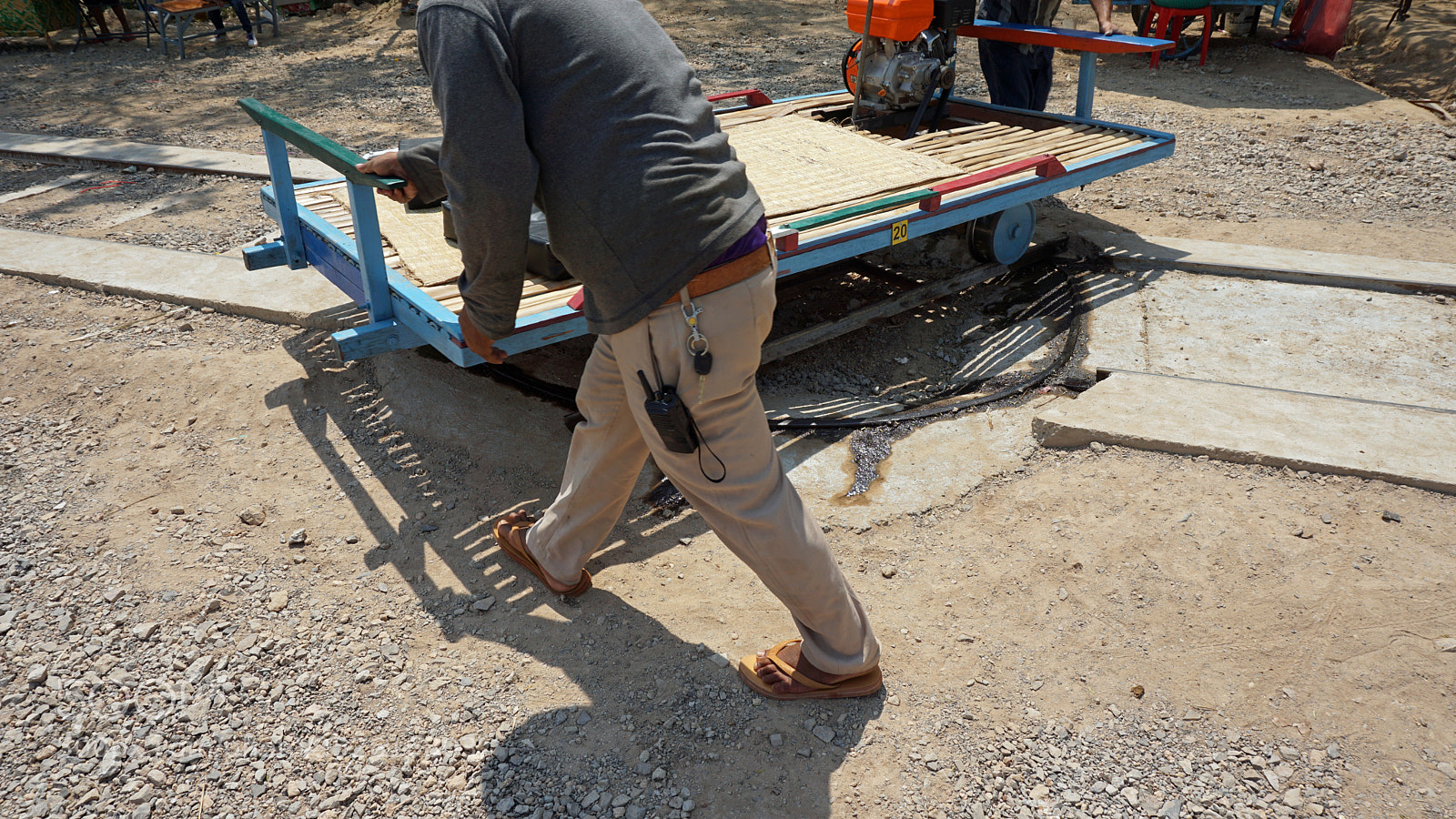 Sony a6000 sample photo. Battambang bamboo train photography