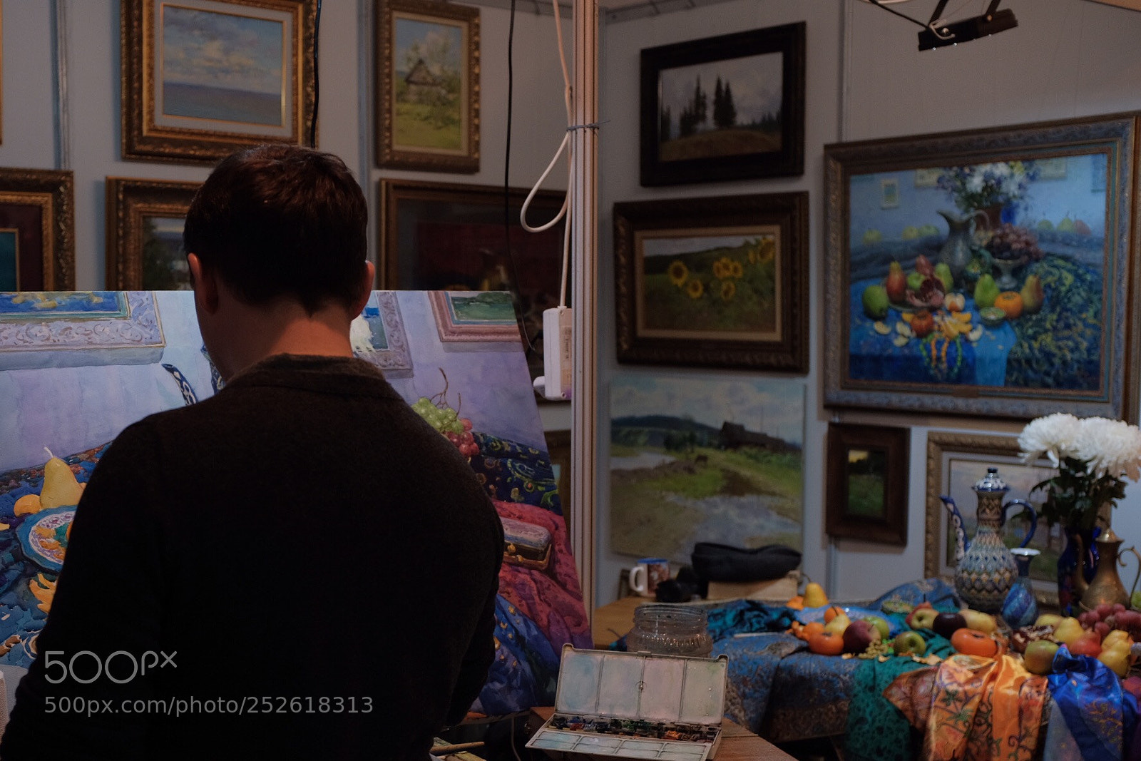 Fujifilm X100F sample photo. Creating his masterpiece  photography