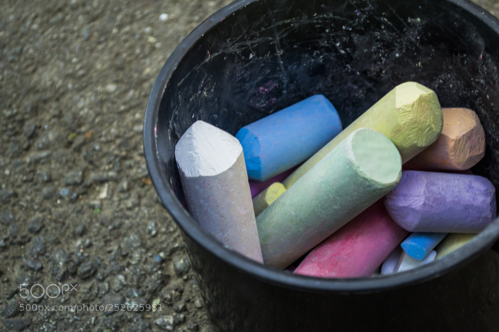 Nikon D3100 sample photo. Colored chalk pieces in photography