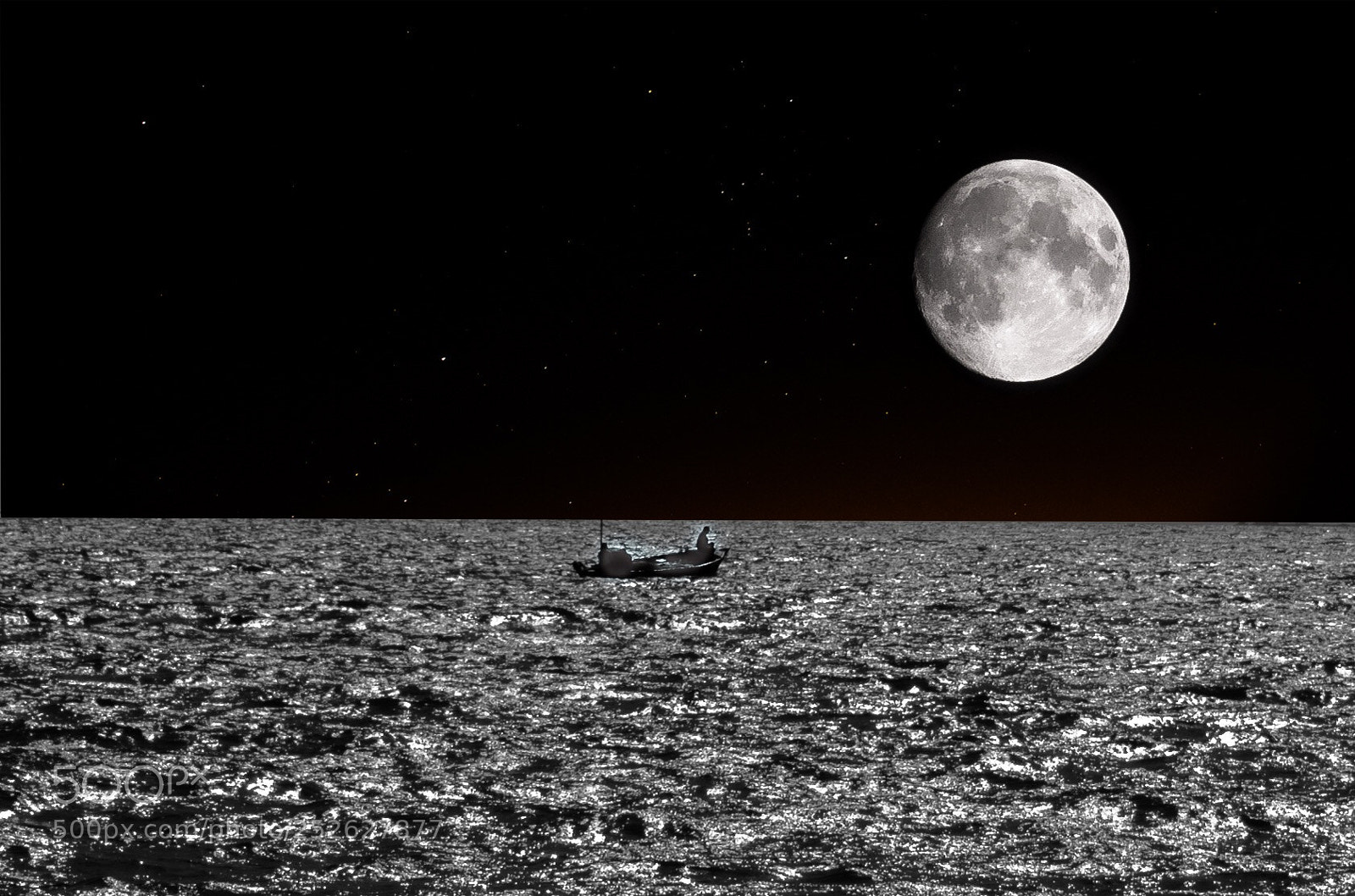 Nikon D5100 sample photo. Boat, moon & the stars...
 photography