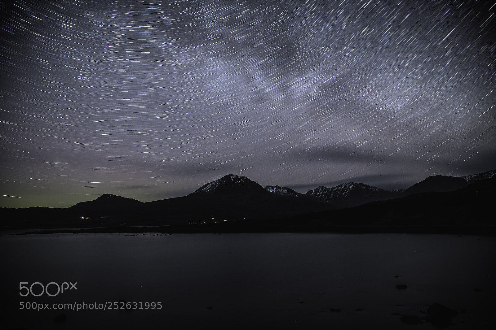 Canon EOS 5D Mark IV sample photo. Star trail over loch photography