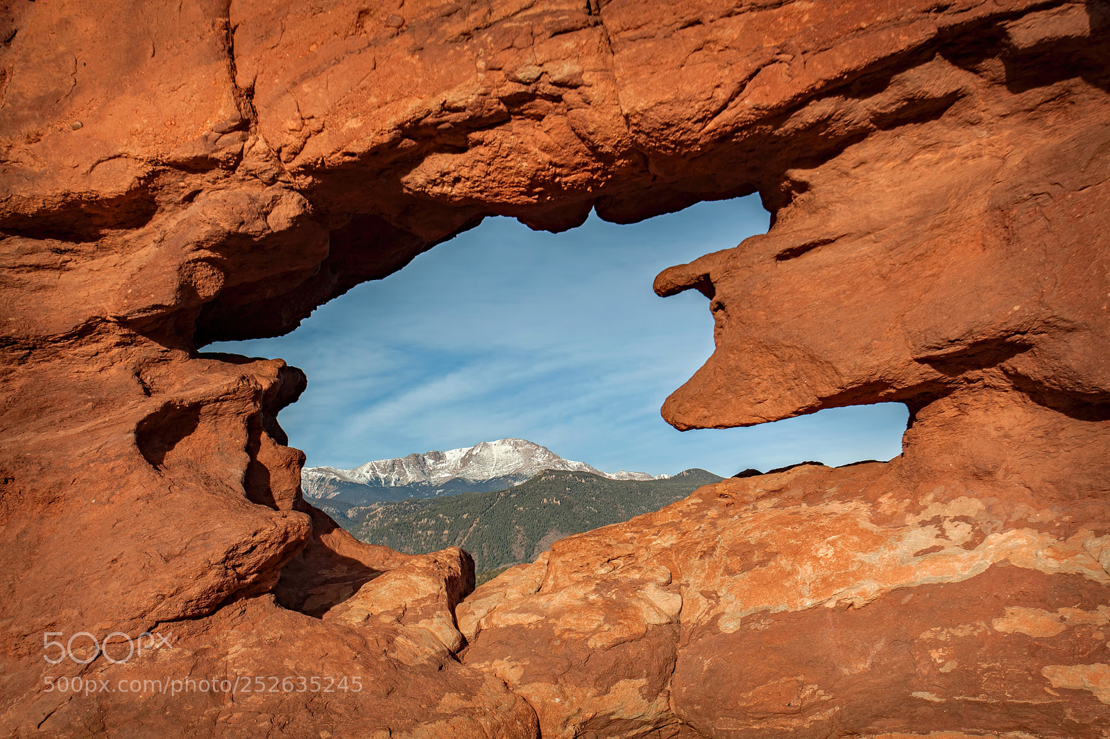 Canon EOS 5D Mark II sample photo. Framing pikes peak photography