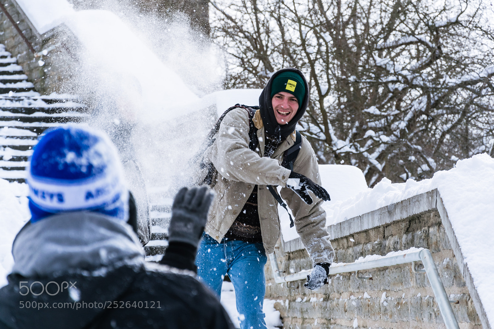 Nikon D5300 sample photo. Friends having a snowfight photography