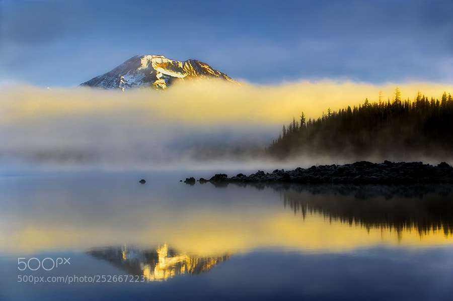 Canon EOS-1Ds Mark II sample photo. South sister mountain reflected photography