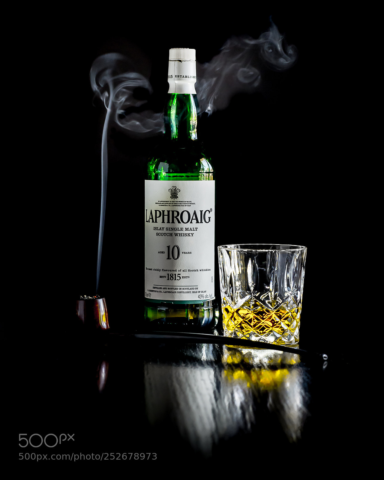 Pentax K-5 IIs sample photo. Laphroaig and smoke photography