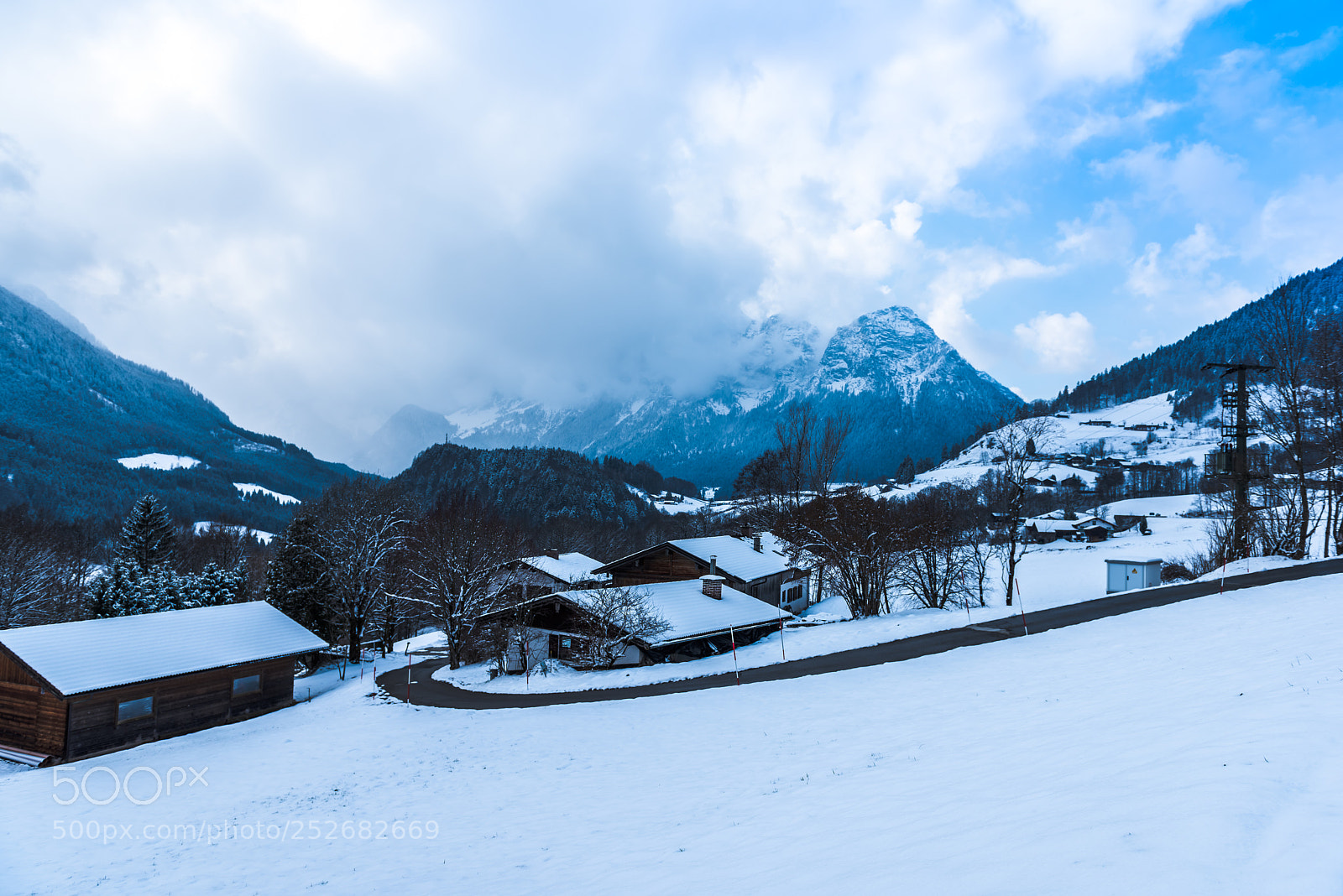 Nikon D810 sample photo. Village in snow photography