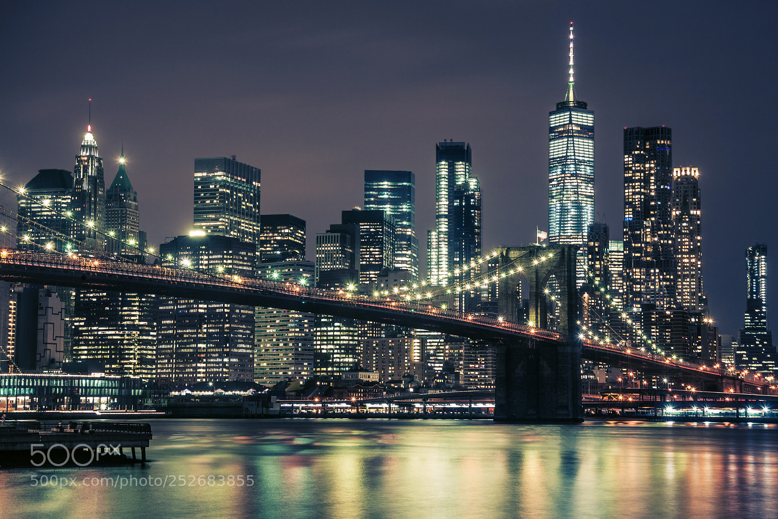 Canon EOS 5D sample photo. Manhattan night scene, ny photography