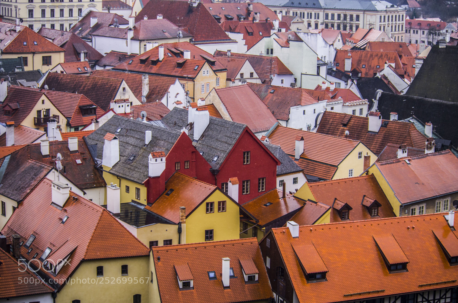 Pentax K-5 sample photo. Krumlov roofs photography