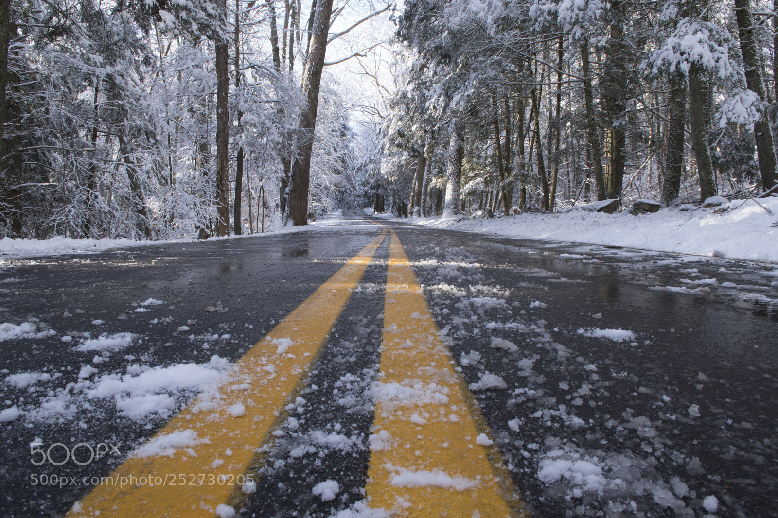 Pentax K-70 sample photo. Snow road photography