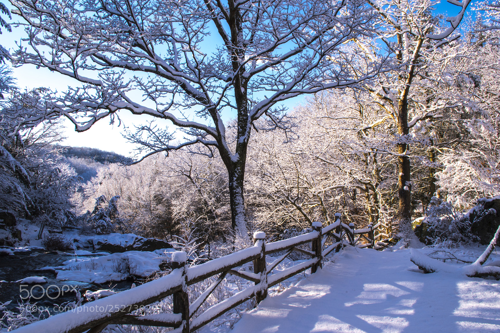Pentax K-70 sample photo. Snowfall top of falls photography