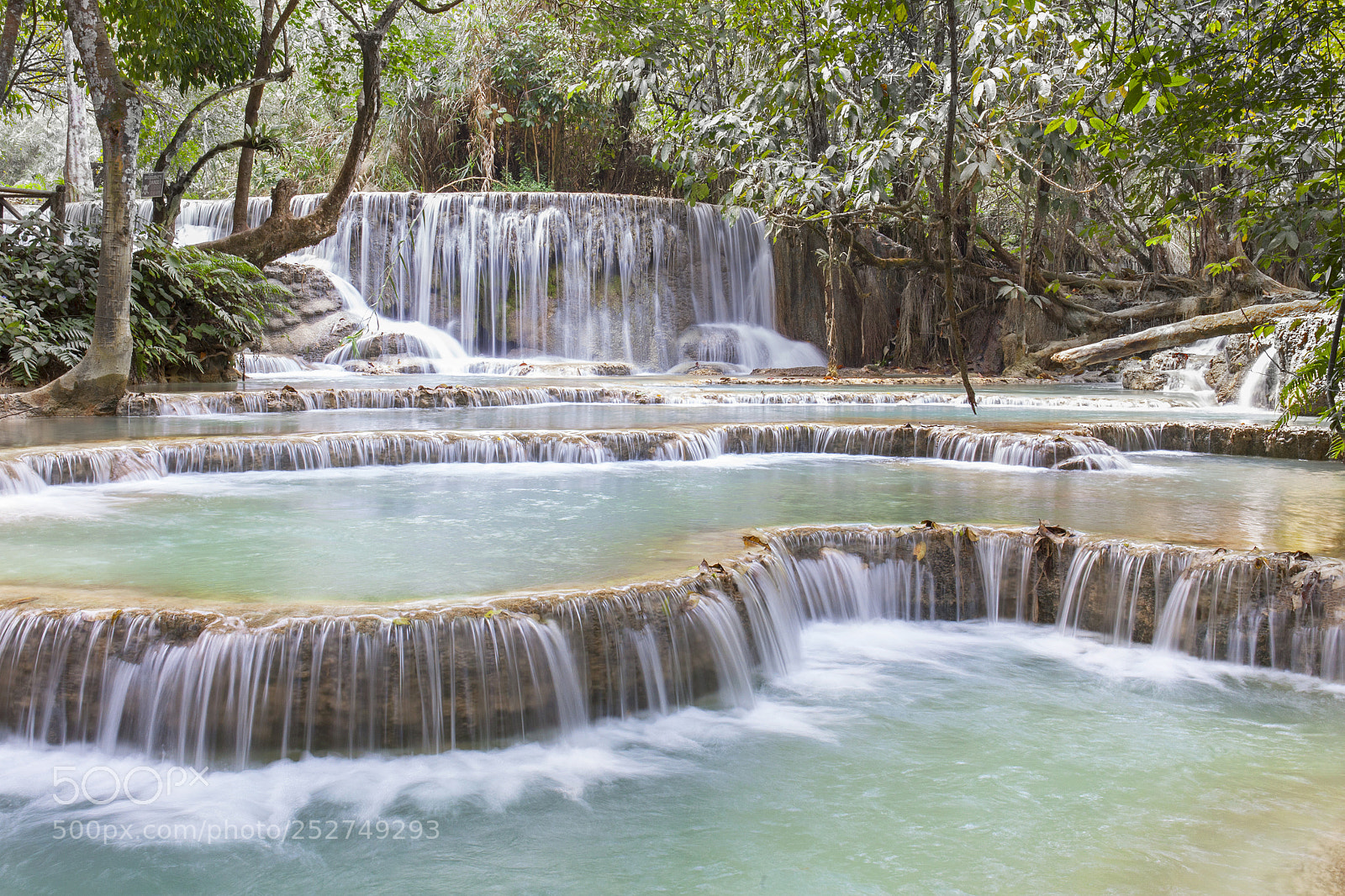 Canon EOS 5D Mark II sample photo. Kuang si wateralls photography
