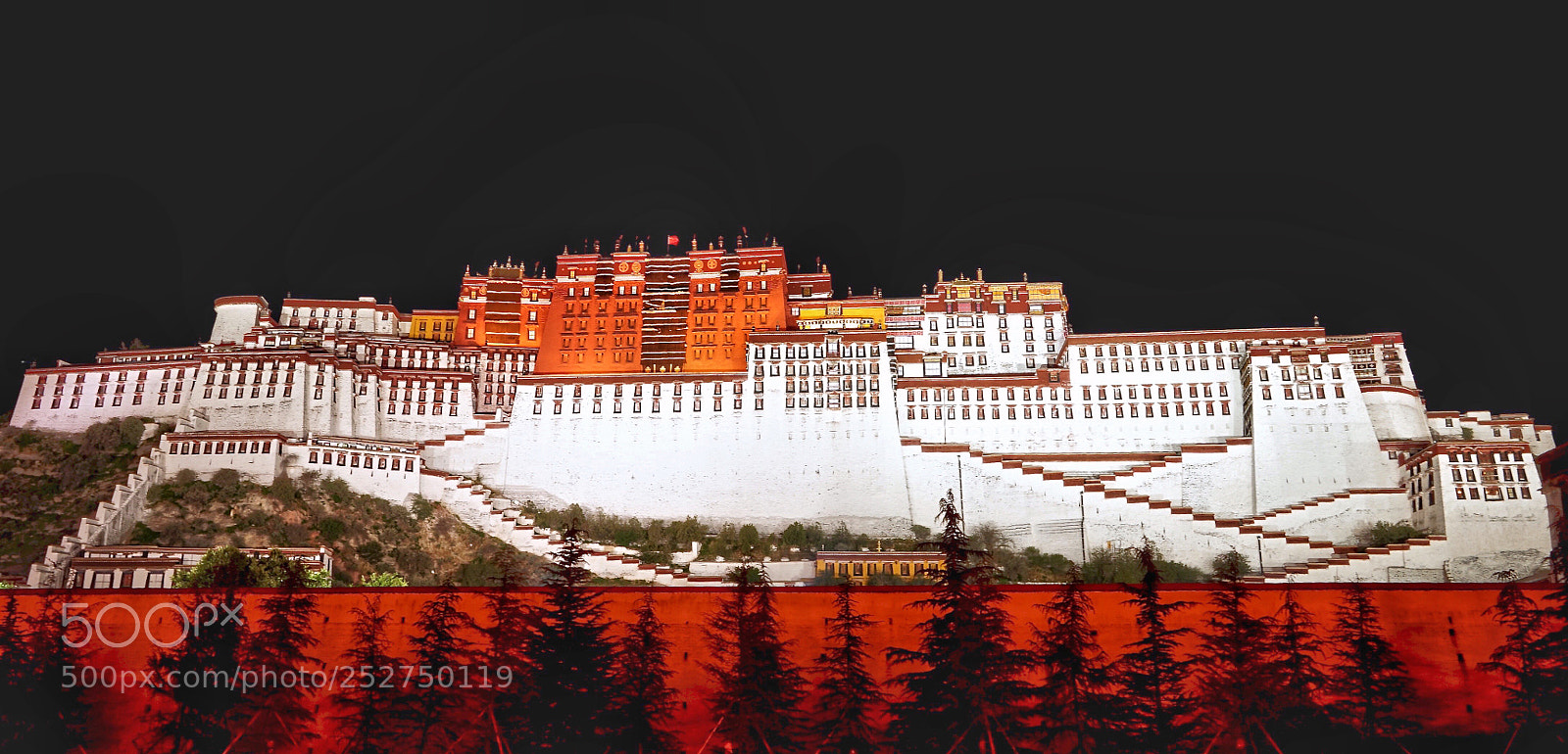 Sony a7R sample photo. Potala palace at night photography