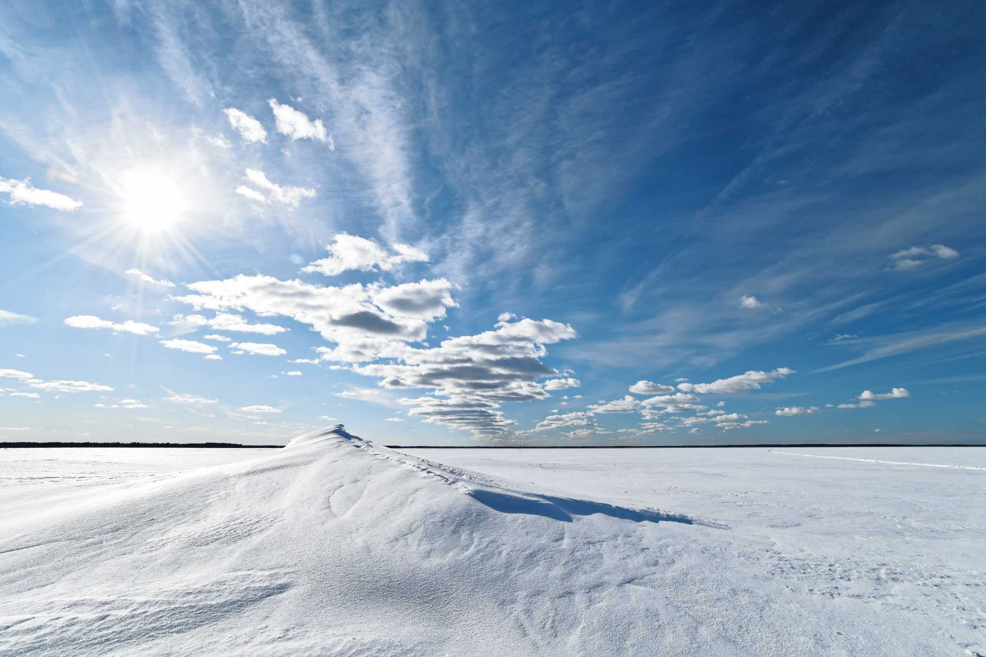 Nikon D500 sample photo. Rock pushing through ice photography