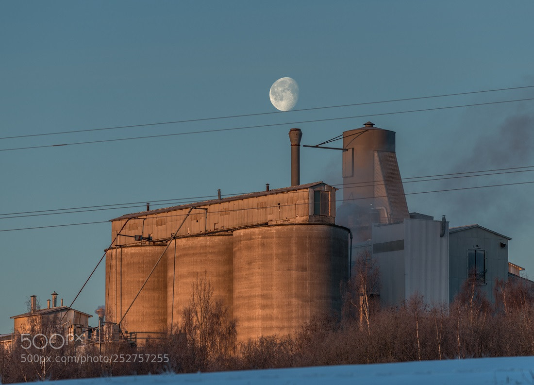 Nikon D850 sample photo. Moon and a factory photography