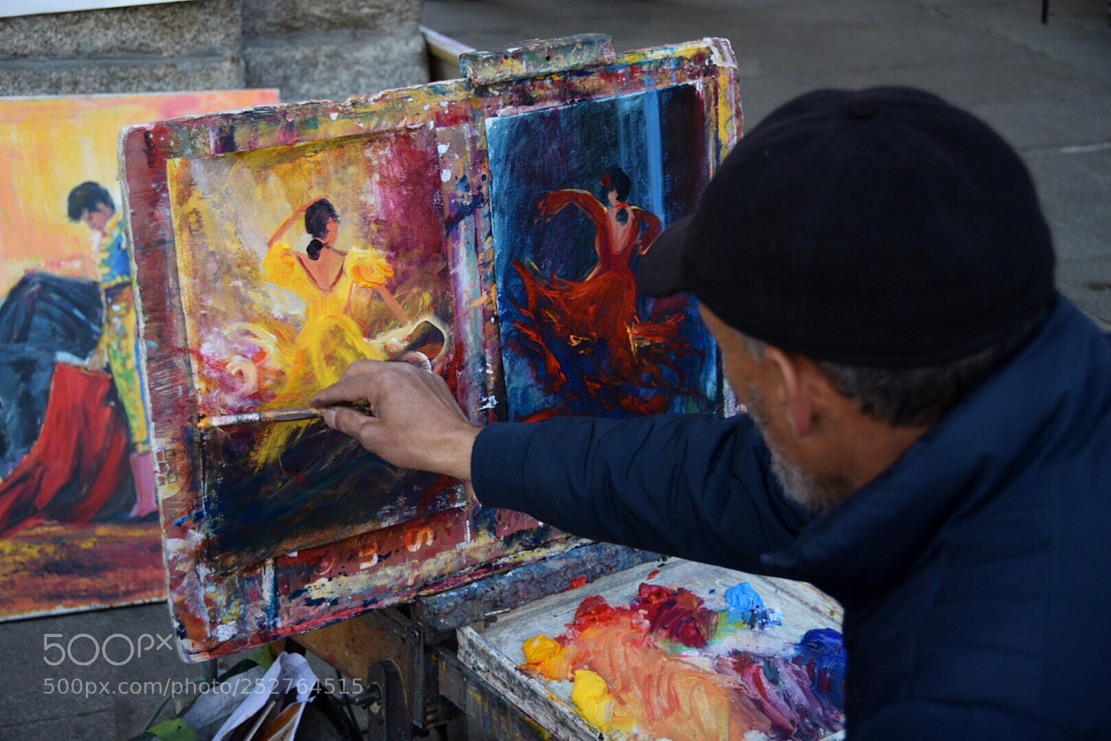 Nikon D5300 sample photo. Street artist in plaza photography