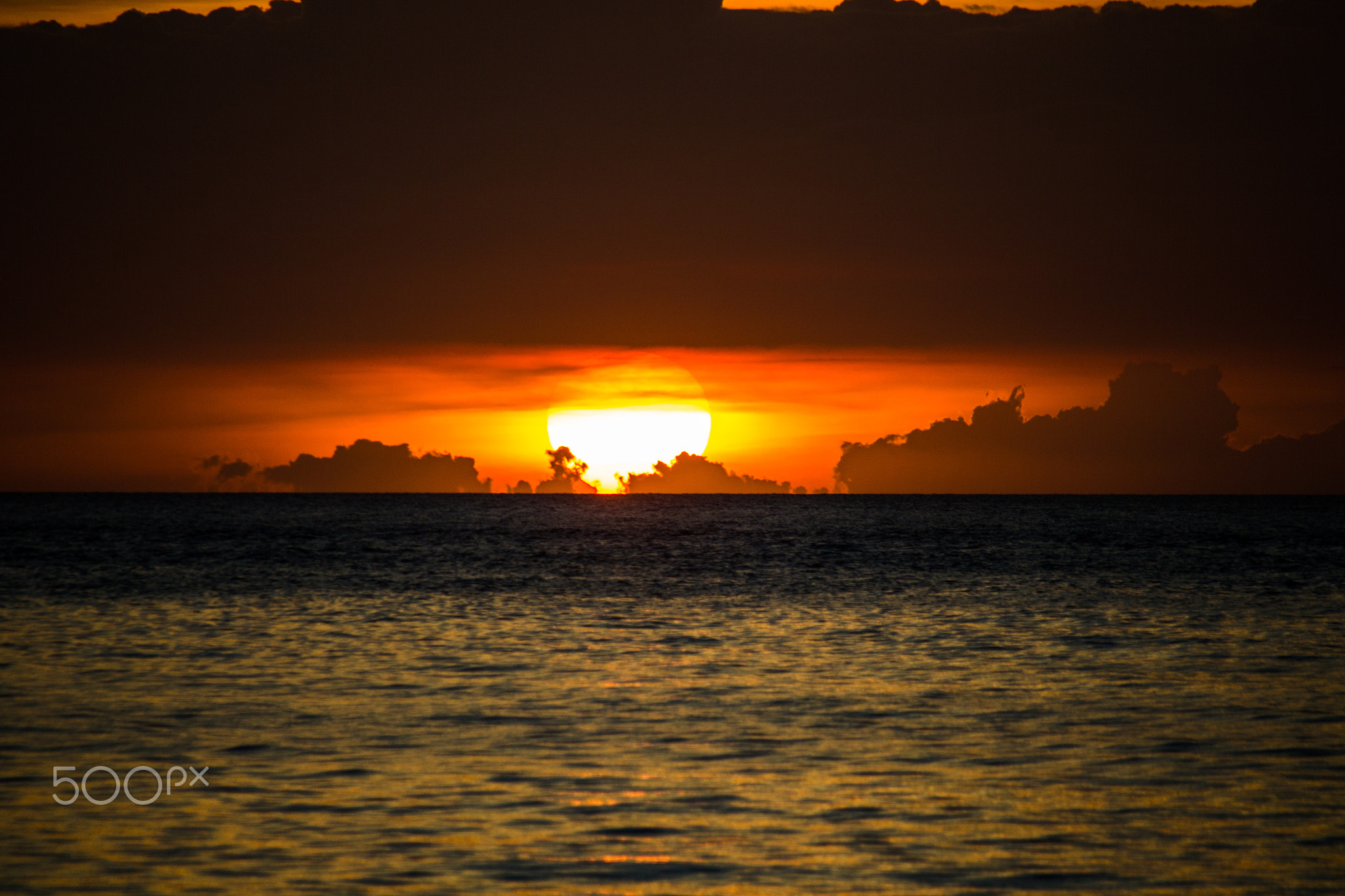 The sun under the clouds