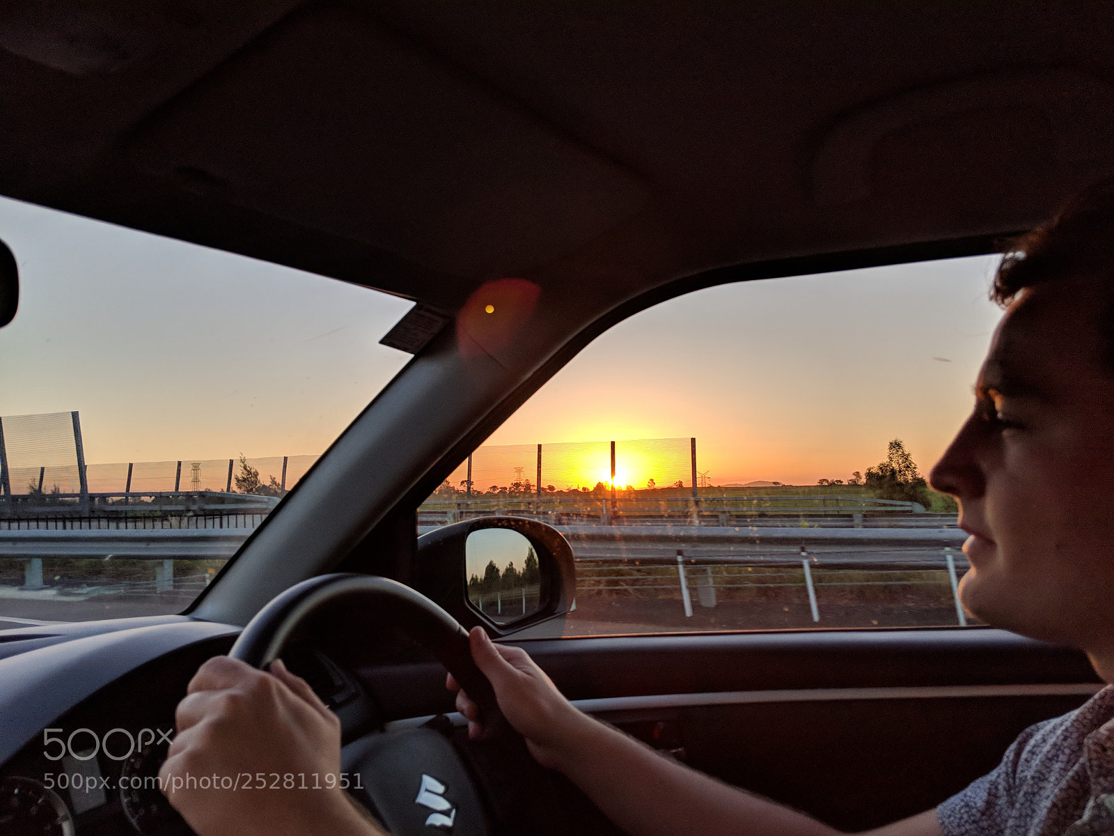 Google Pixel 2 XL sample photo. Sunset driving photography