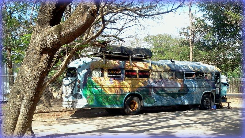 Samsung Illusion sample photo. Hippie bus at tamarindo beach photography