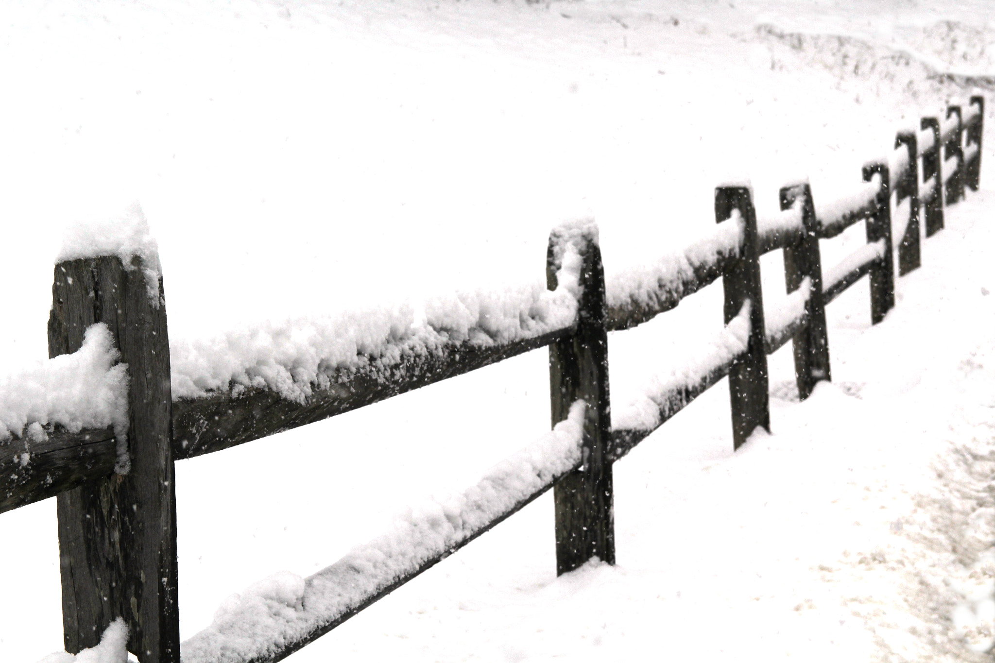 Canon EF-S 17-55mm F2.8 IS USM sample photo. Fence with snow photography