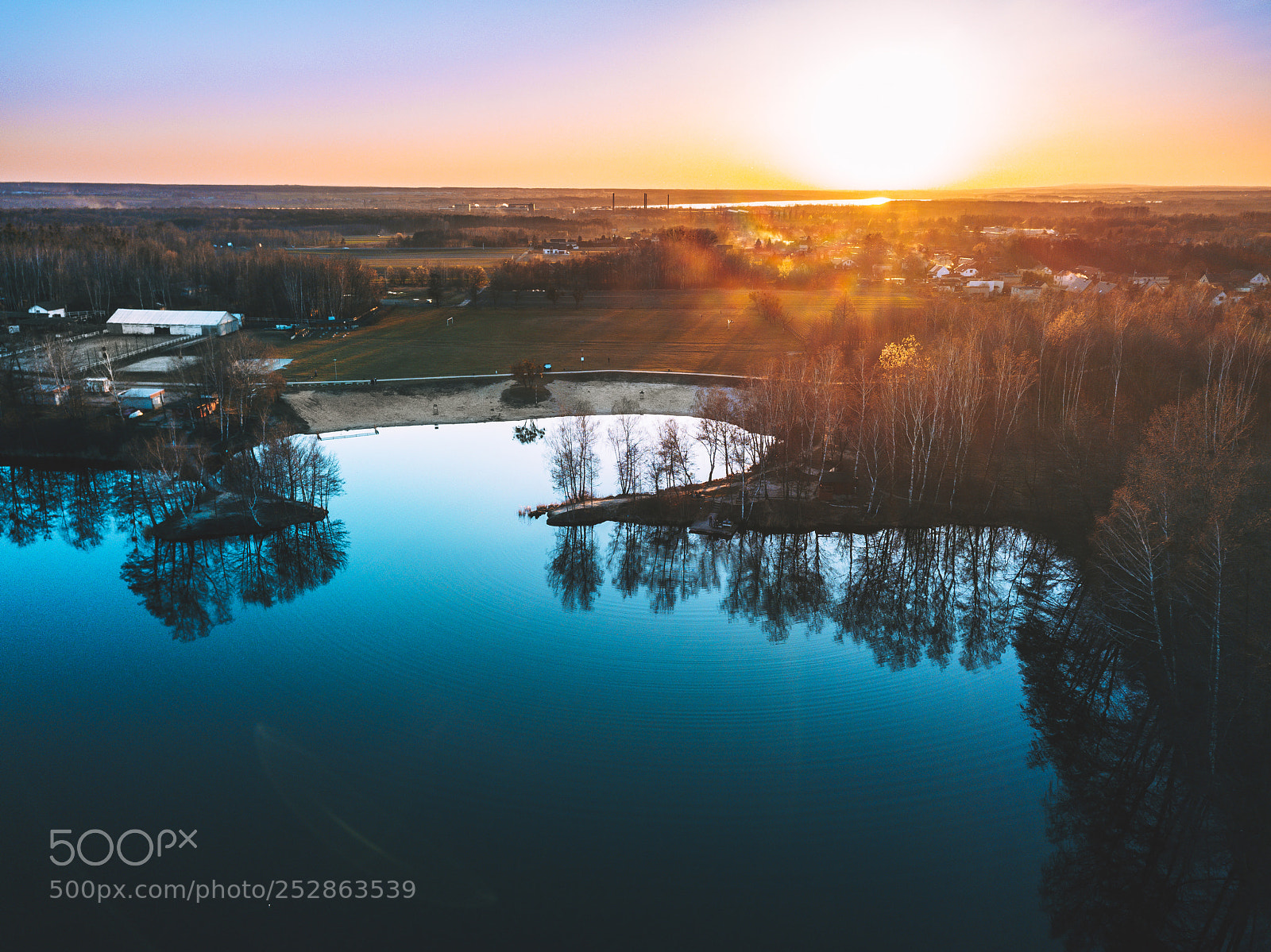 DJI FC220 sample photo. Lake czechowice sunset photography