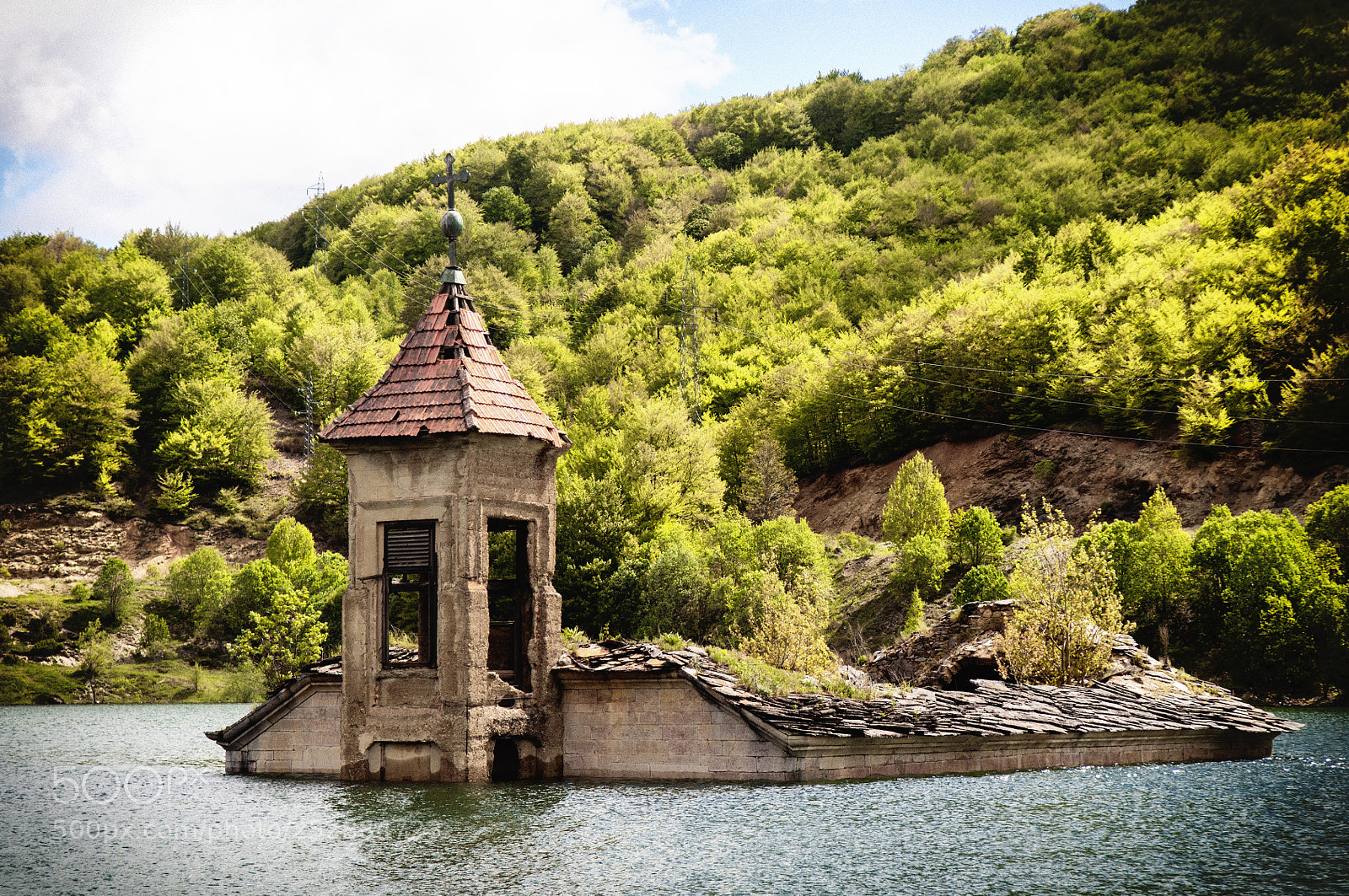 Nikon D5000 sample photo. Submerged church photography