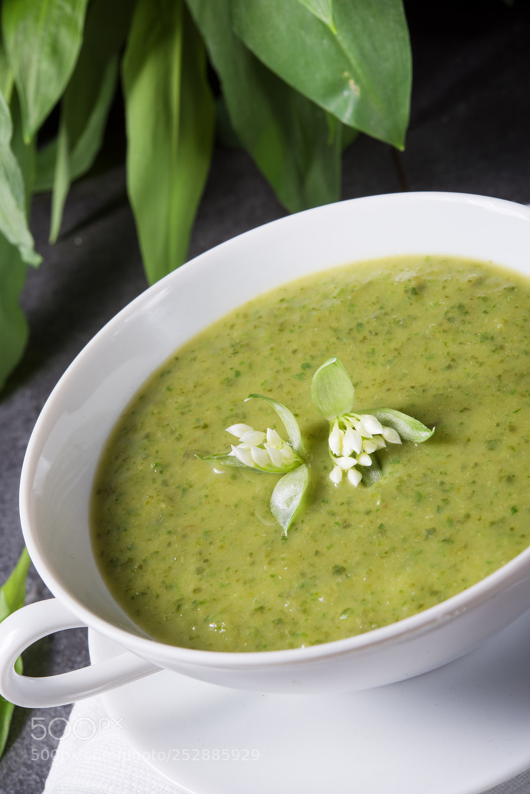 Nikon D810 sample photo. Green wild garlic soup photography