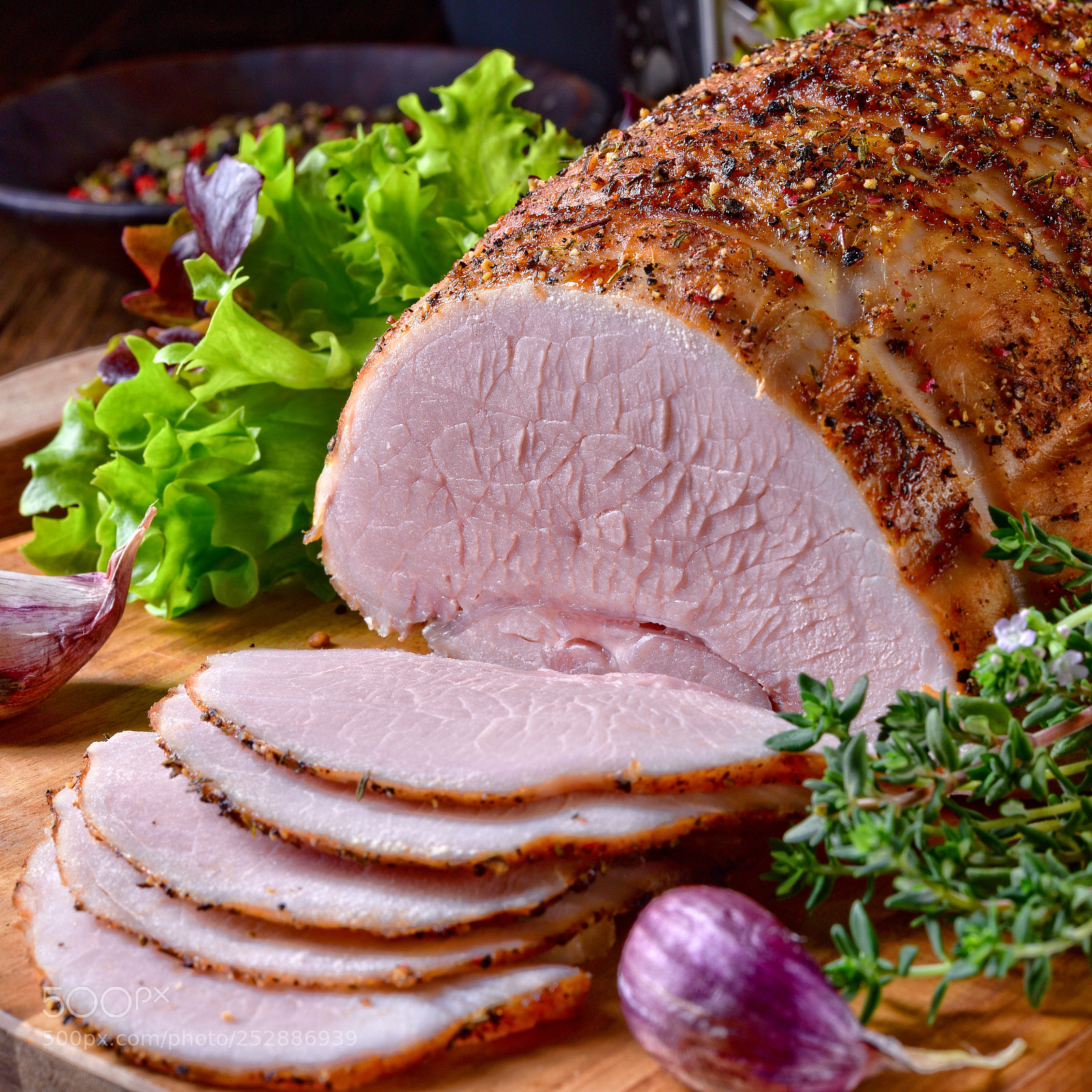 Nikon D810 sample photo. Cooked ham with colorful photography