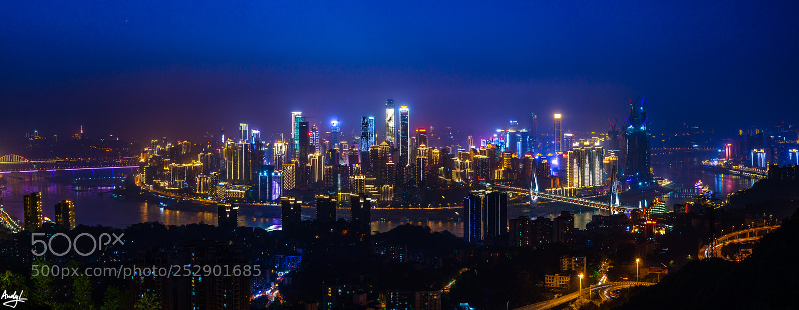 Sony a6000 sample photo. Night view of chongqing photography