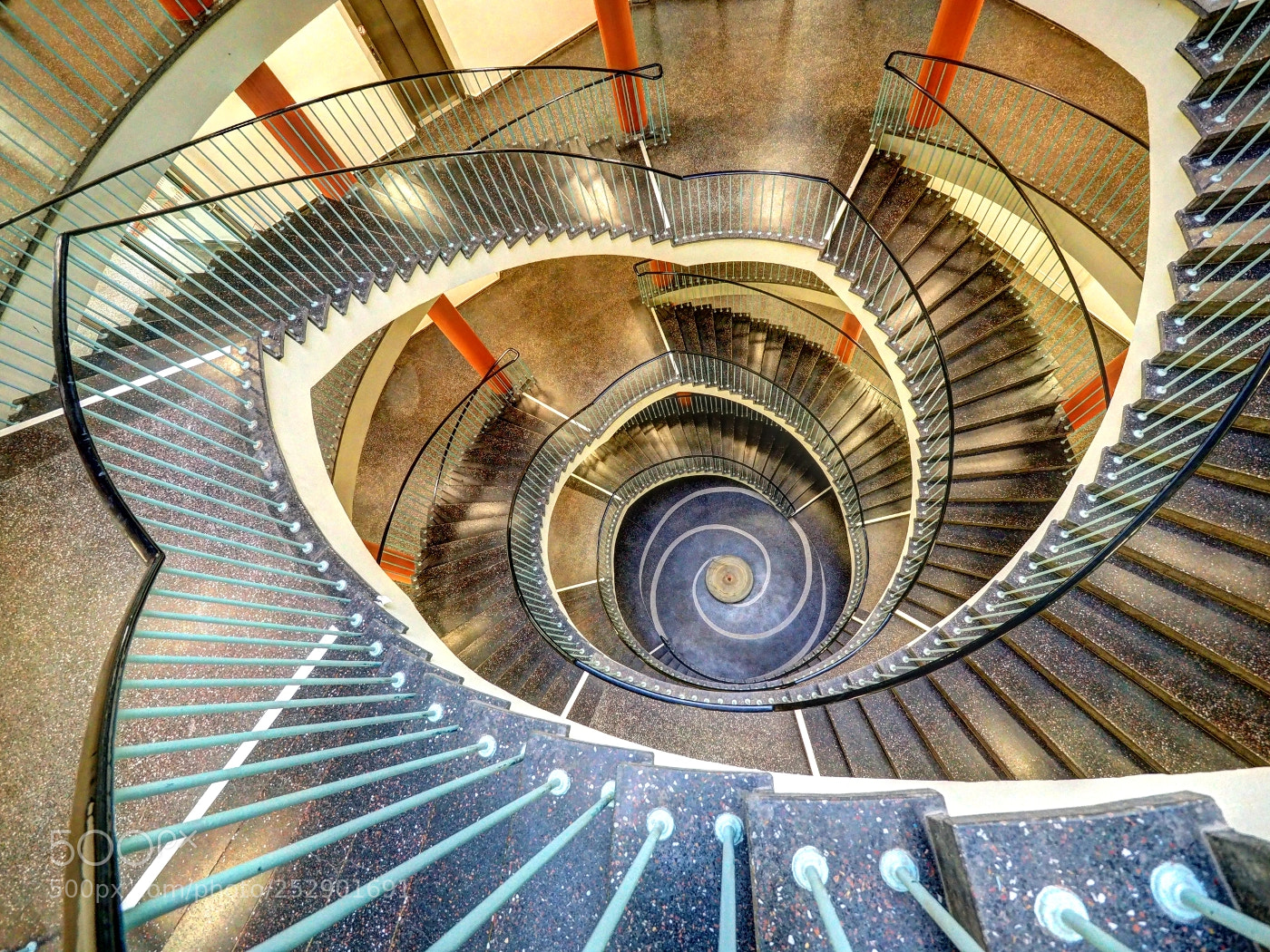 Olympus OM-D E-M5 II sample photo. Double helix staircase photography