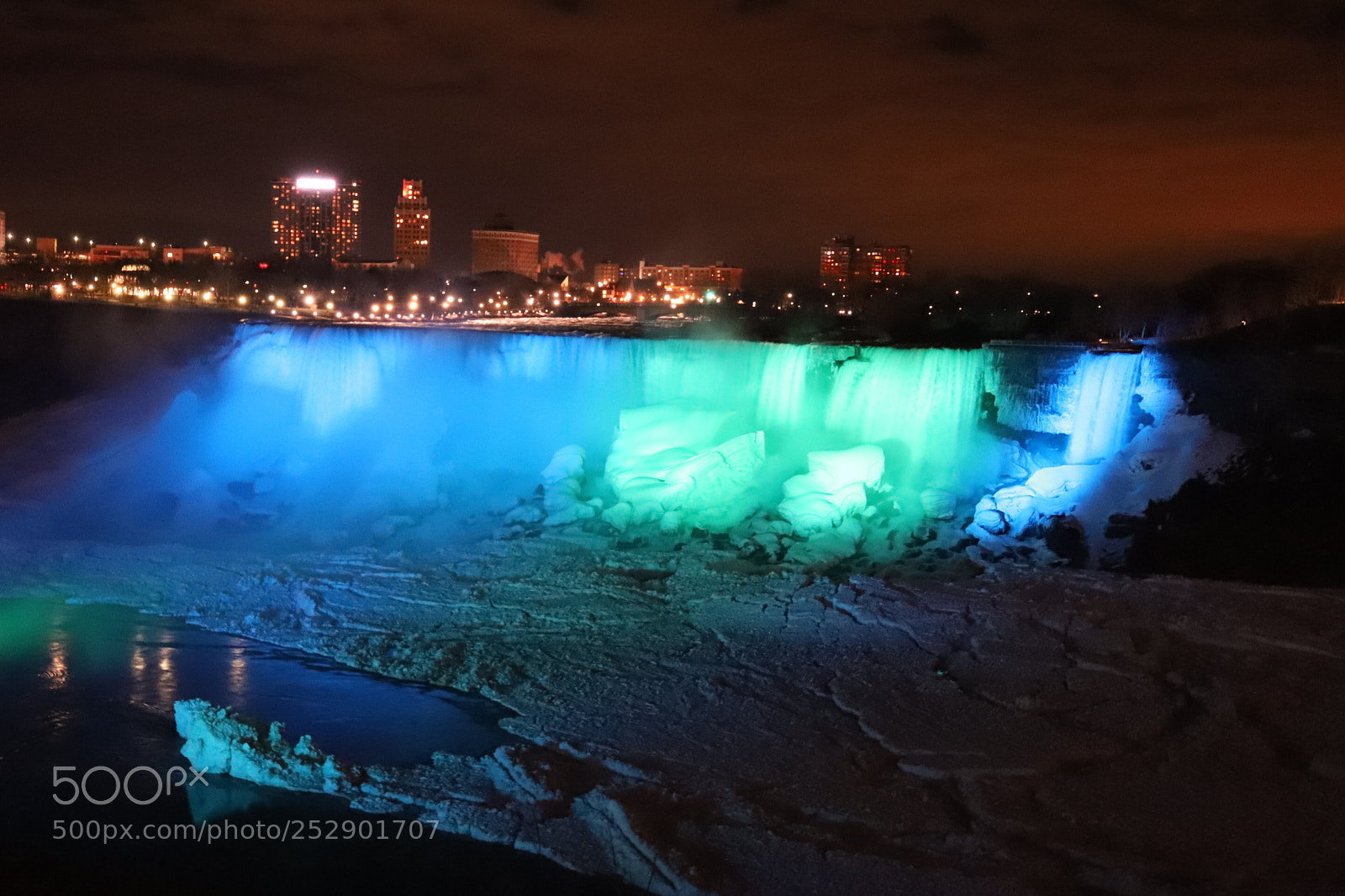 Canon EOS 6D Mark II sample photo. The frozen falls @ night photography