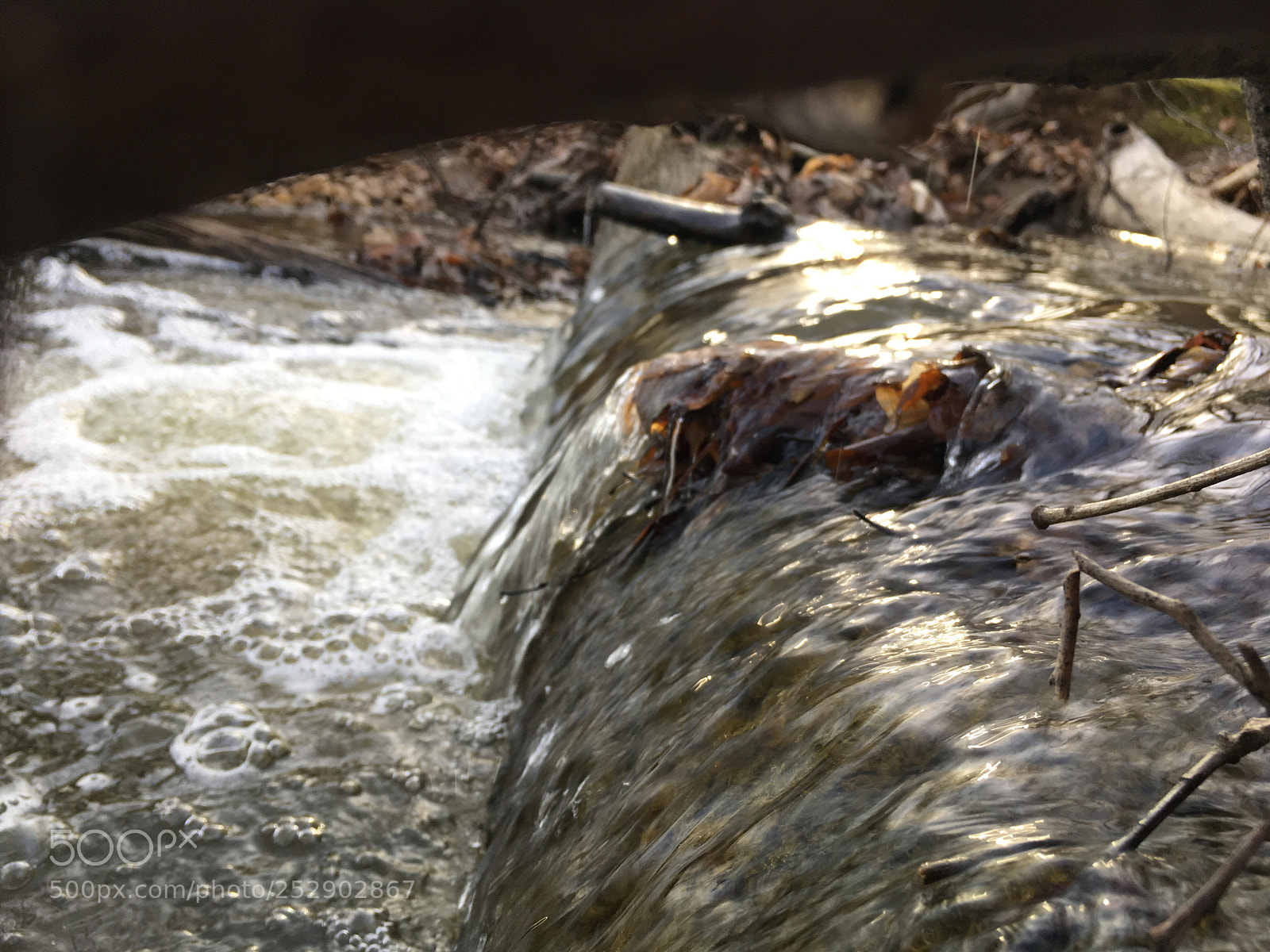 Apple iPhone SE sample photo. Waterfall over a log 2 photography
