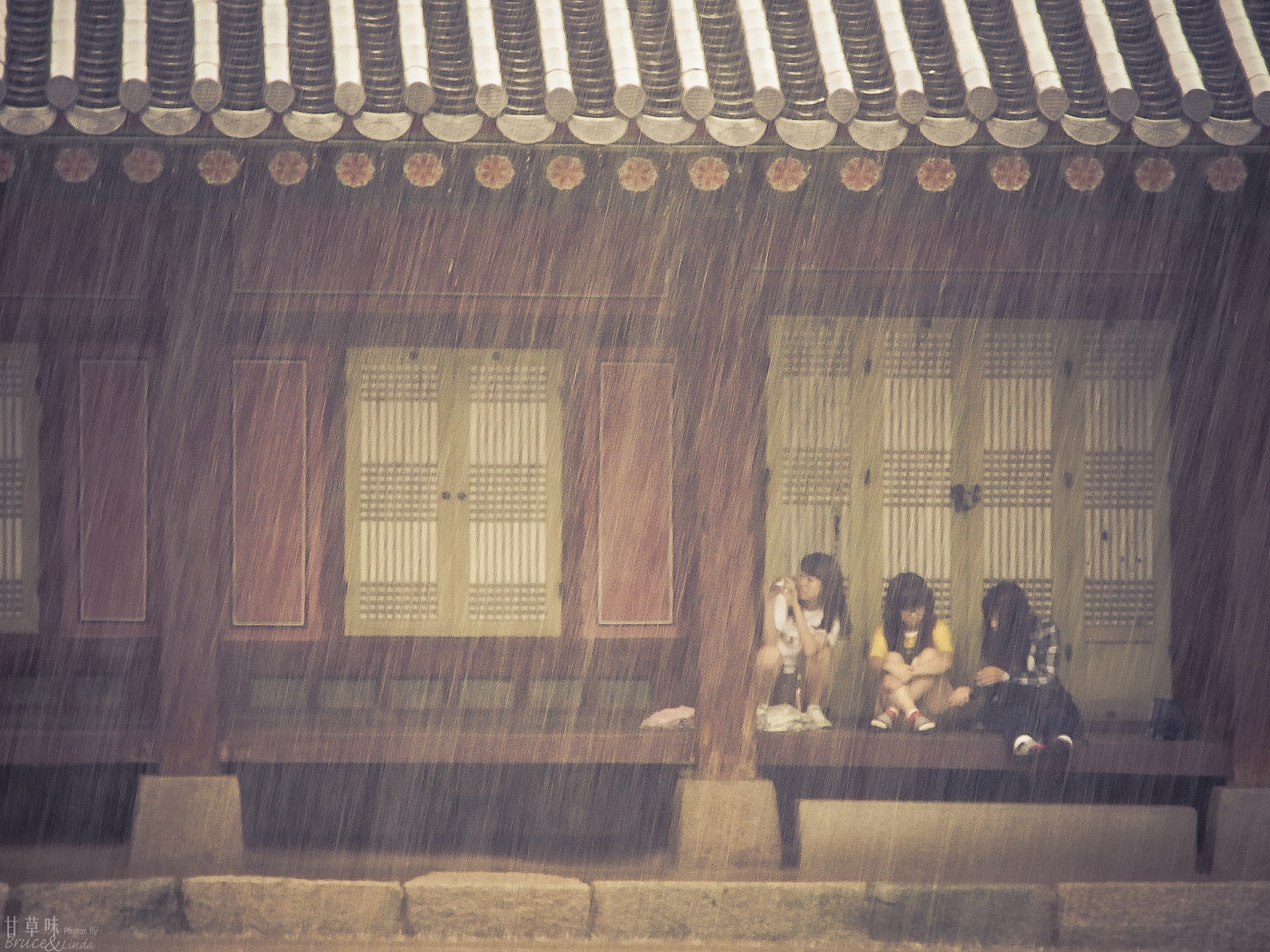 Ricoh CX1 sample photo. Modern girl and  ancient temple photography