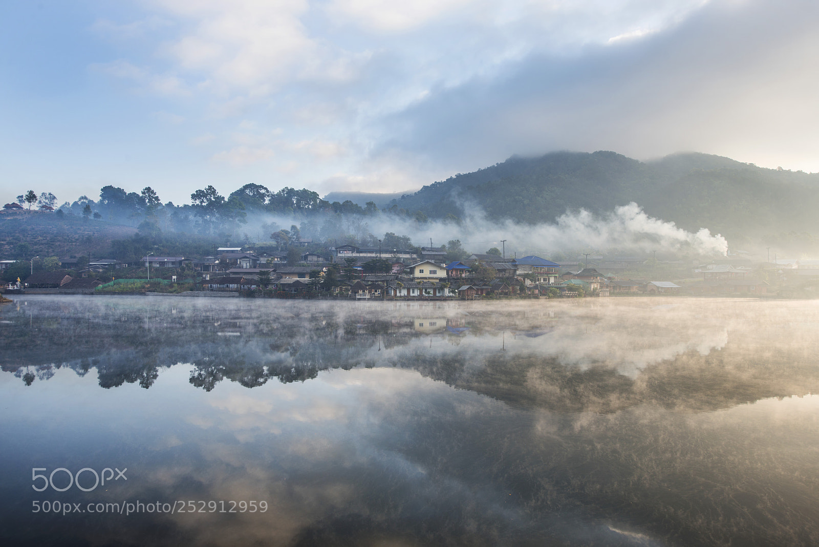 Nikon D800E sample photo. Village in fog 2 photography
