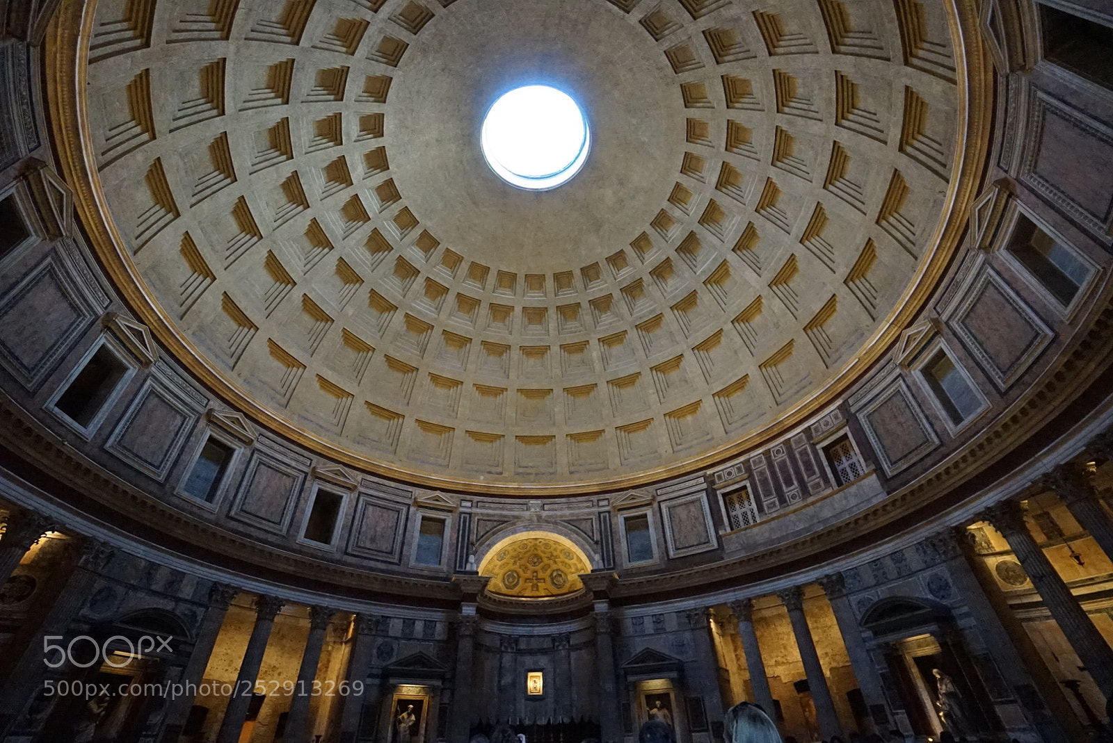 Sony a7 sample photo. Pantheon inner dome photography