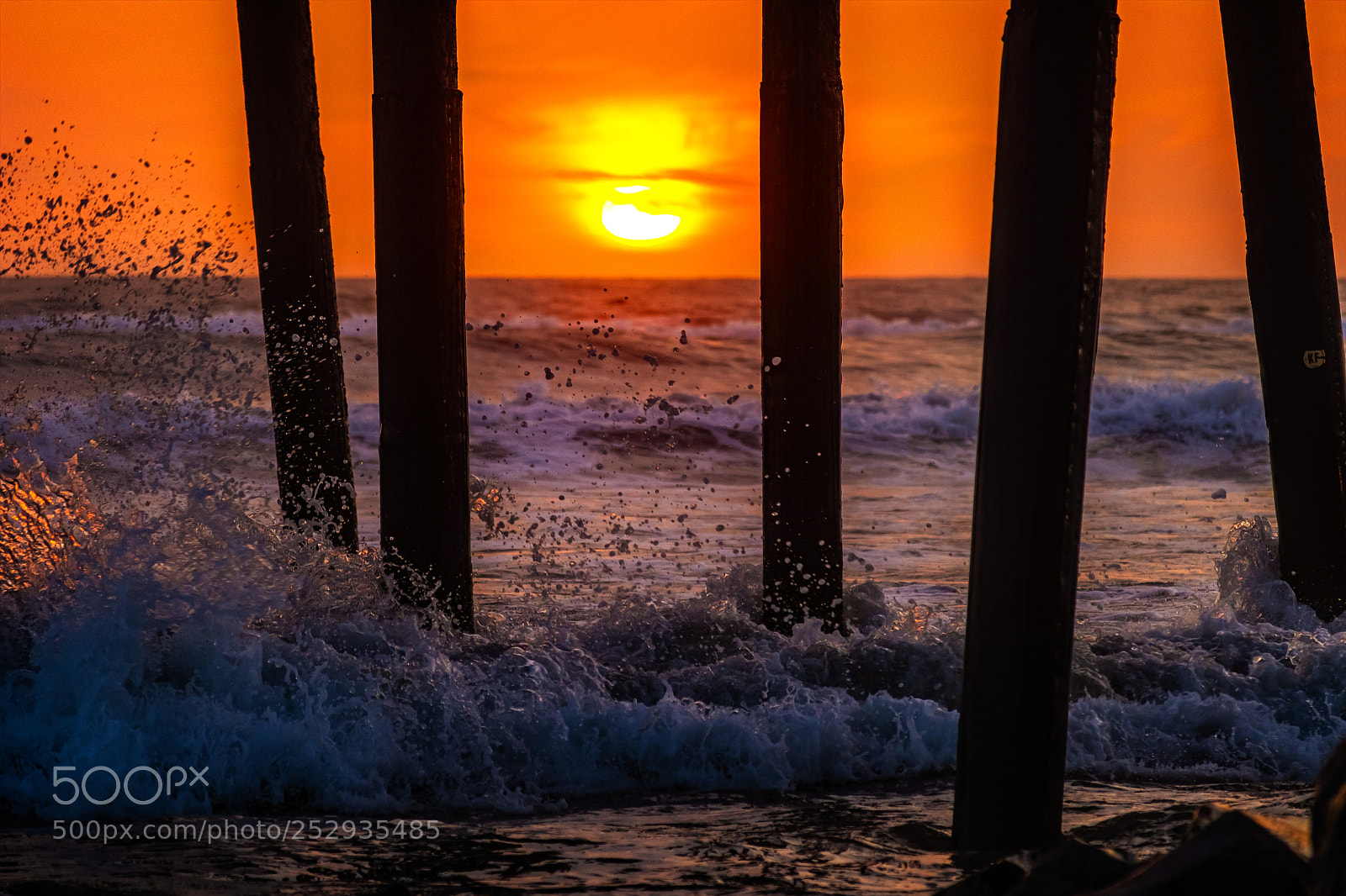 Nikon D500 sample photo. Waves crash at sunset photography