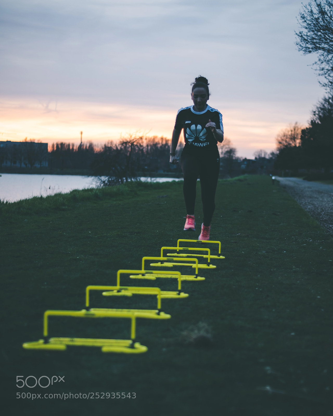 Nikon D850 sample photo. Aicha workout at sunset photography