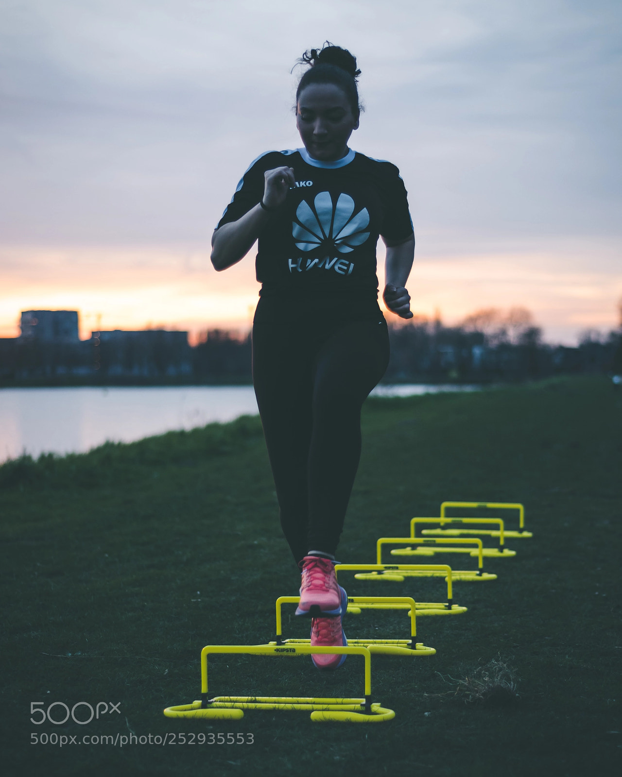 Nikon D850 sample photo. Aicha workout at sunset photography