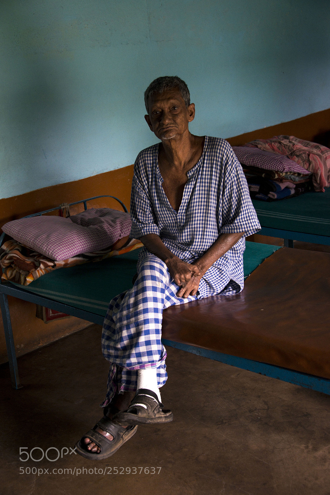 Nikon D800E sample photo. Man in leper colony photography