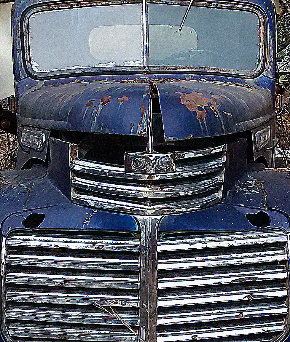 Motorola Moto G with 4G LTE (1st Gen) sample photo. Old truck blue photography