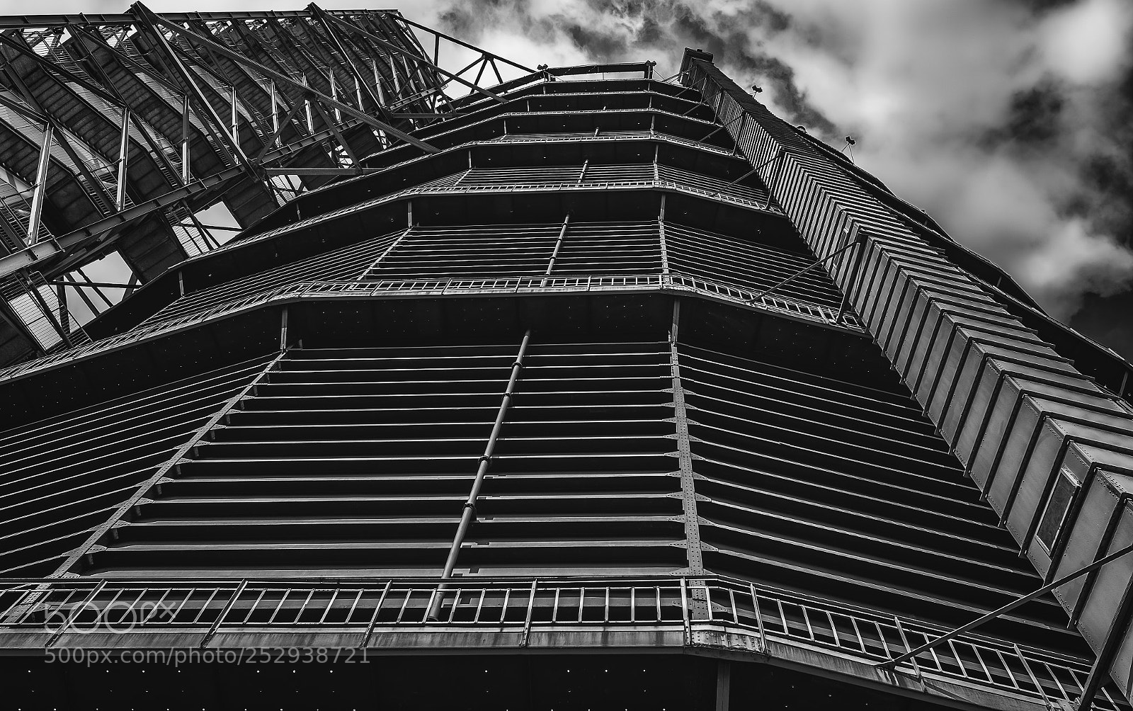 Nikon D810 sample photo. Gasometer bw photography