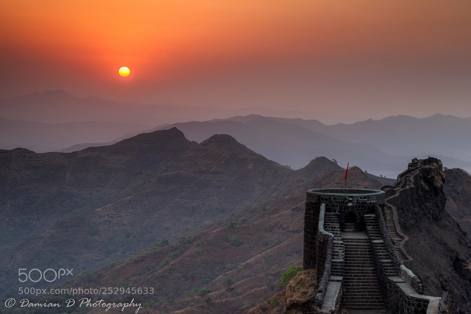 Canon EOS 5D Mark II sample photo. Sunrise at rajgad fort photography