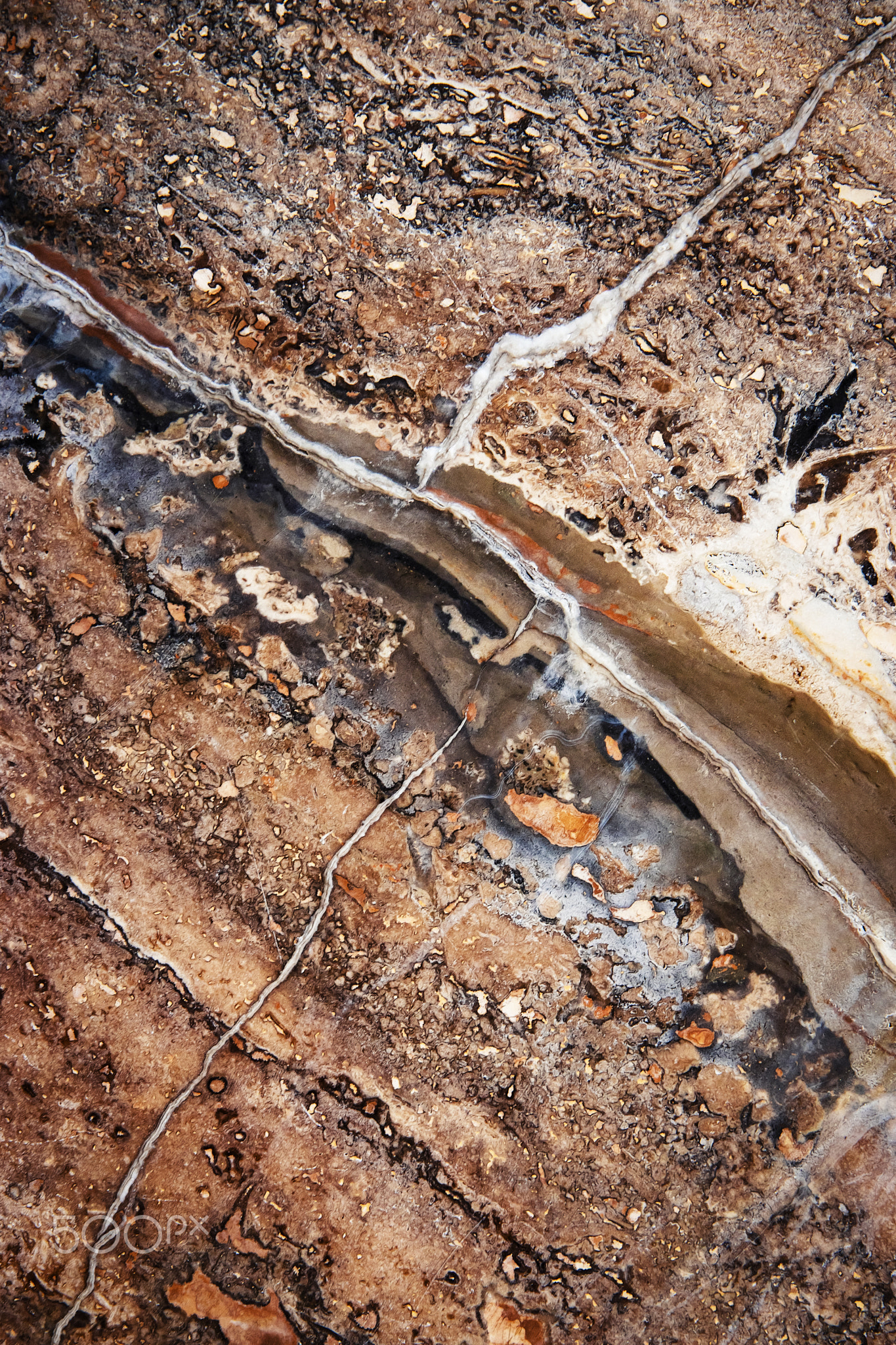 abstract detail on the polished stone