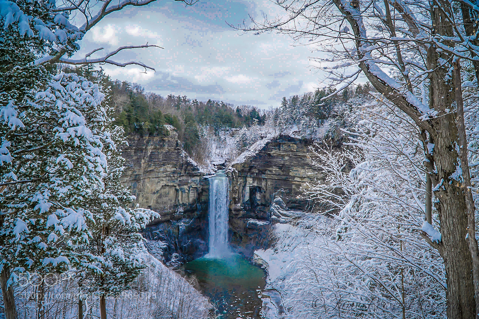 Sony a6000 sample photo. Taughannock falls in late photography