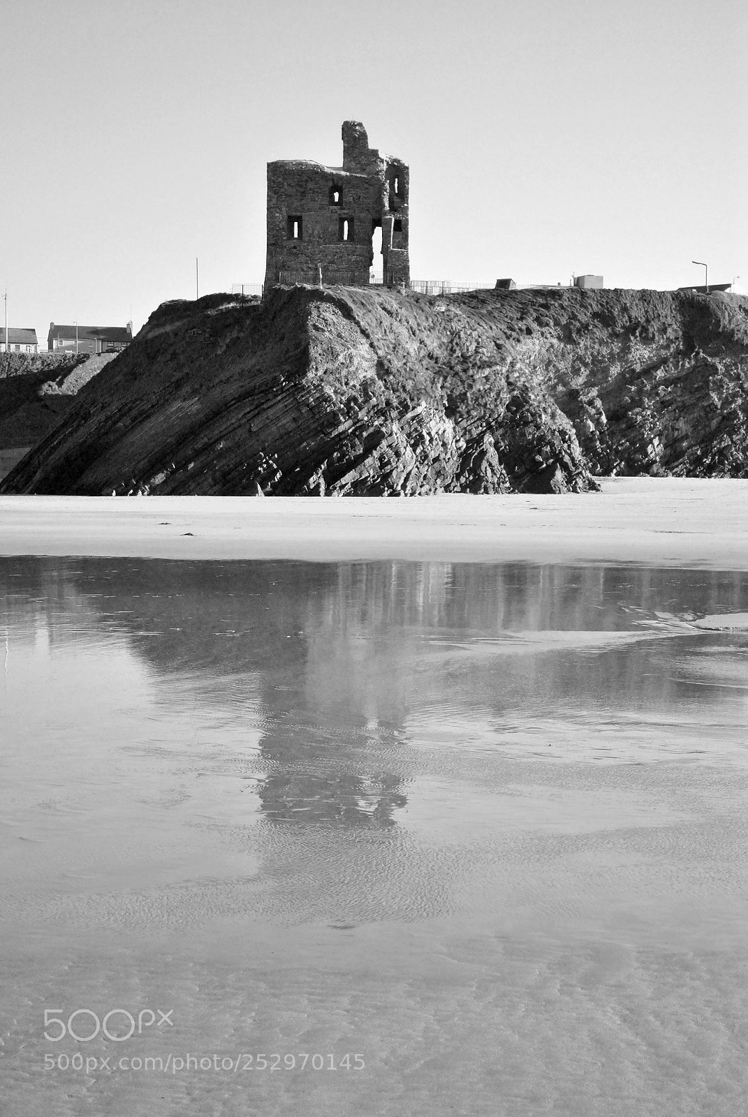 Nikon D3000 sample photo. Ballybunion castle reflection in photography