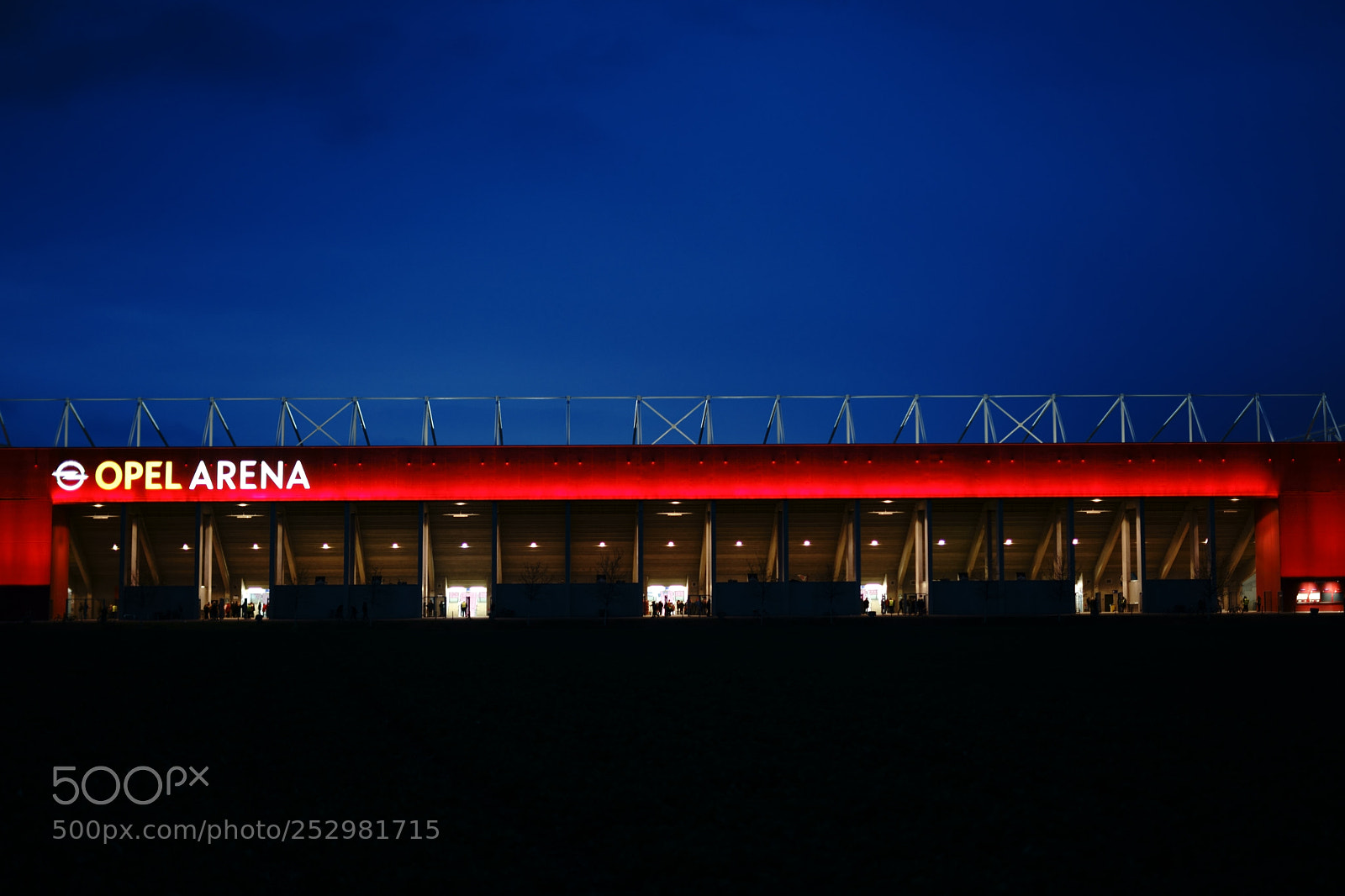Sony a7 II sample photo. Illuminated opel-arena at night photography